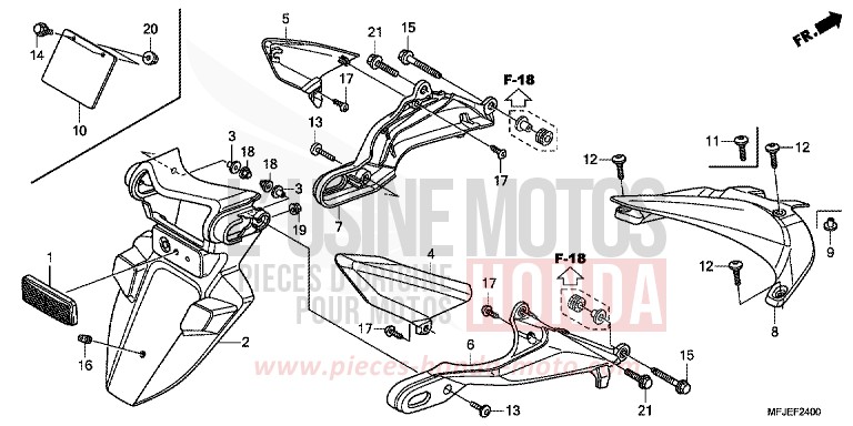 REAR FENDER for CBR600RR ABS GRAPHITE BLACK (NHB01) from 2012